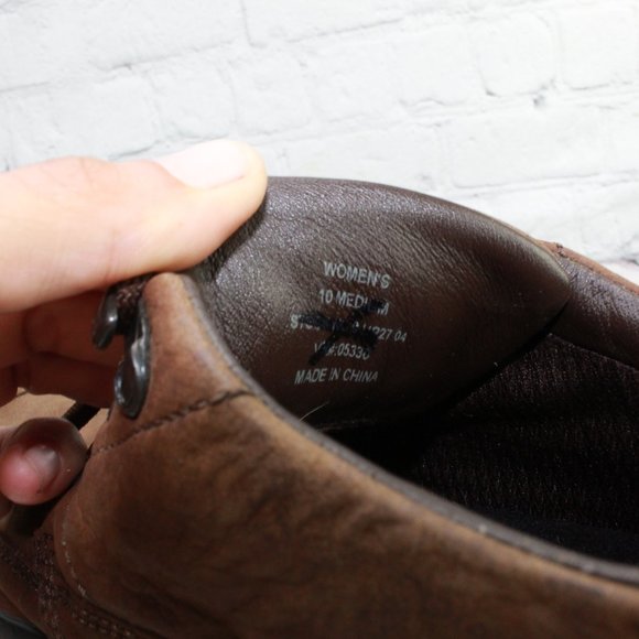 LL Bean Brown Leather Lace Up Vibram Sole Oxford Shoes Size 10 M - Picture 7 of 9